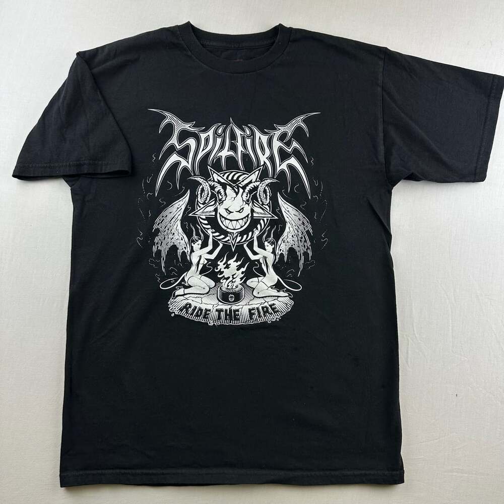 Spitfire Ride The Fire Graphic T-Shirt Size M Black